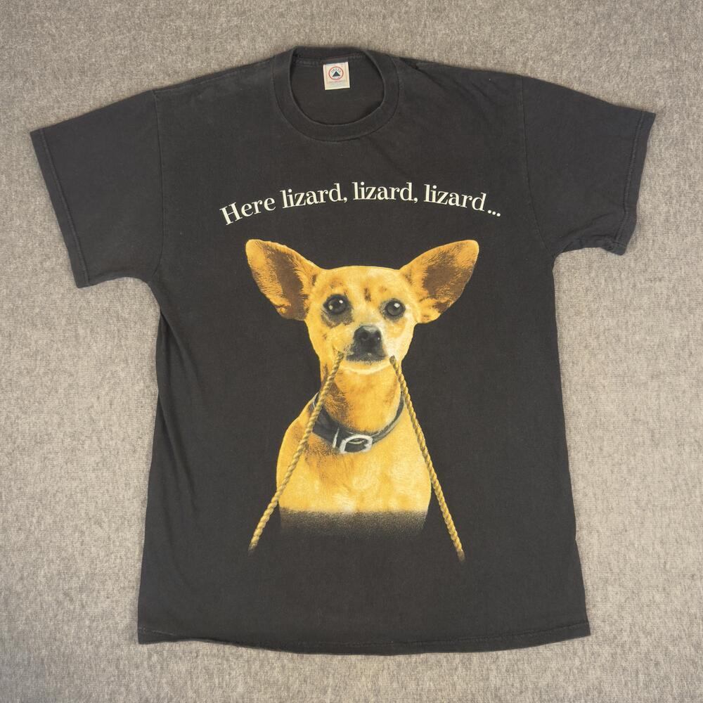 Vintage Taco Bell Chihuahua Shirt Mens Large Black Here Lizard 1998 Tee T-Shirt
